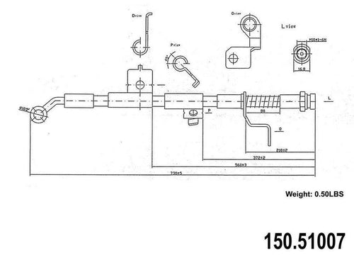 Centric Brake Hydraulic Hose for Optima, Sonata, Magentis 150.51007