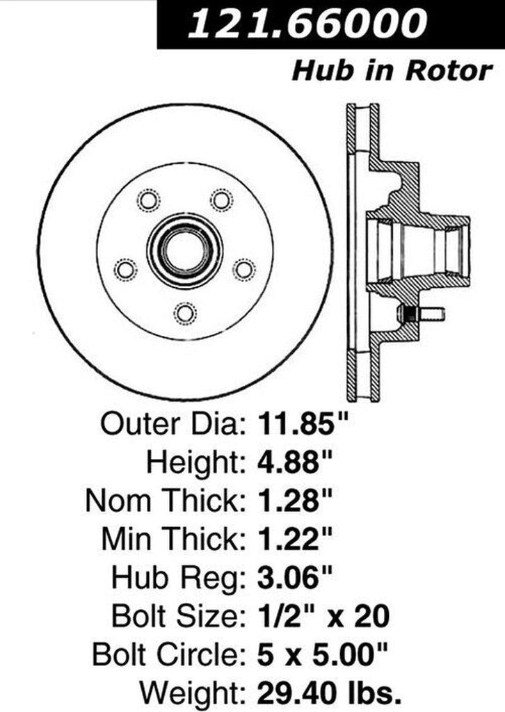 Front Disc Brake Rotor for G10, G20, G1500, G2500, Brougham+More (121.66000)