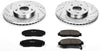 K2292 Front Z23 Carbon Fiber Brake Pads with Drilled & Slotted Brake Rotors Kit