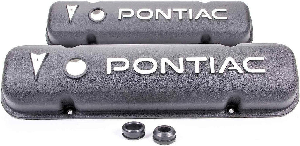 R6520 Black Aluminum Valve Cover with "Pontiac" Logo