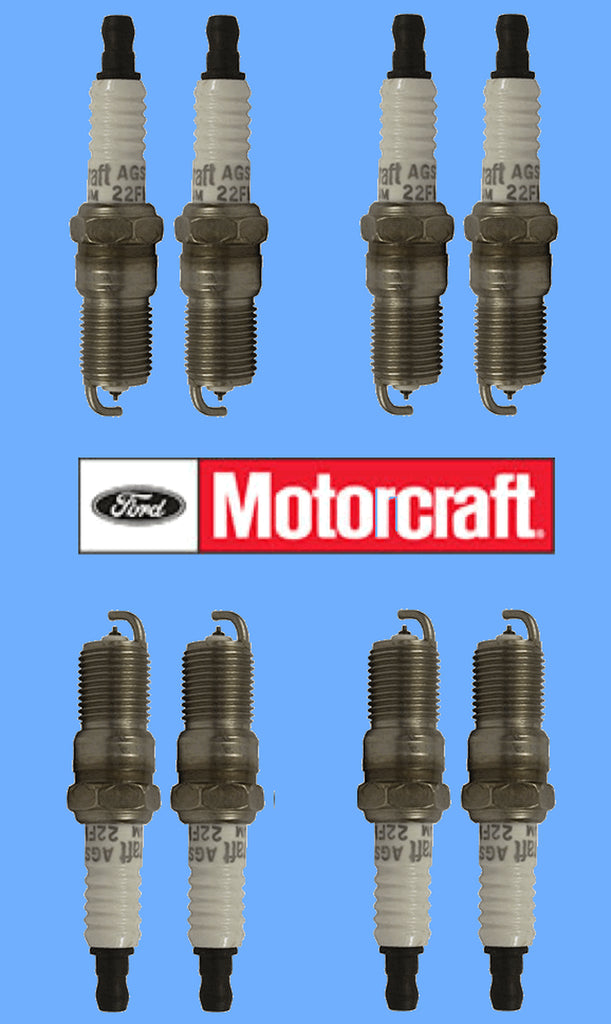 8 Spark Plugs FORD MOTORCRAFT SP405 & Coils REPLACE OEM # AGSF22FM1 DG508