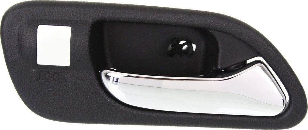 Interior Door Handle Set Compatible with 2001-2006 Acura MDX, Fits 1999-2003 Acura TL Front, Driver and Passenger Side Black Bezel with Chrome Lever