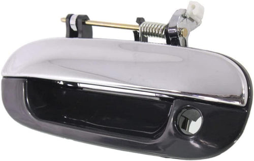 for Buick Rainier Exterior Door Handle Front, Driver Side Smooth Black Bezel with Chrome Lever (2004-2007) | with Key Hole | Trim:All Submodels | GM1310175 | 88981048
