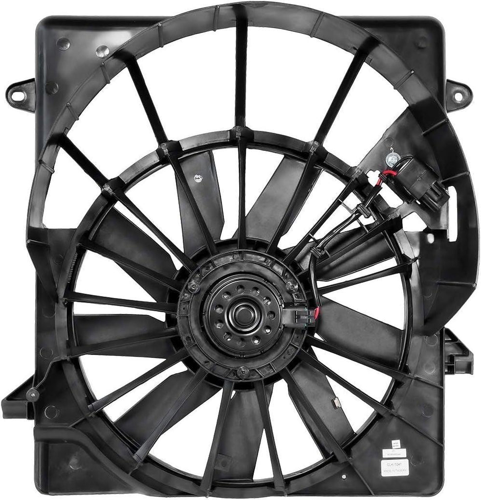 OEM-RF-0044 Factory Style Radiator Cooling Fan Assembly Cooling Efficiency Improved Direct Replacement [Compatible with 08-12 Jeep Liberty], Black