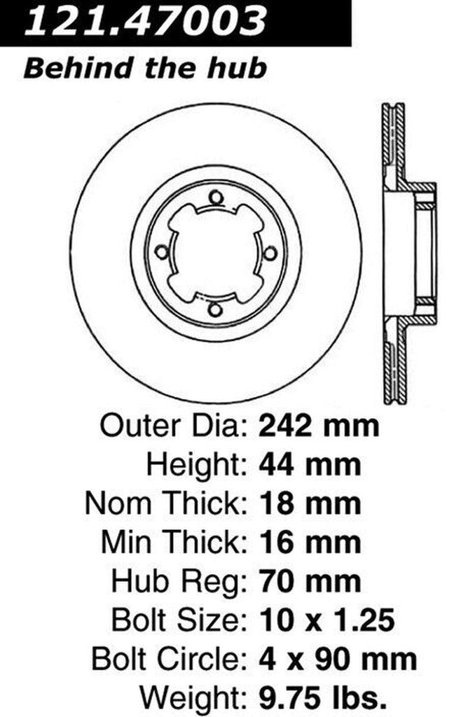Centric Front Disc Brake Rotor for Loyale, XT, DL, GL, GL-10, RX (121.47003)