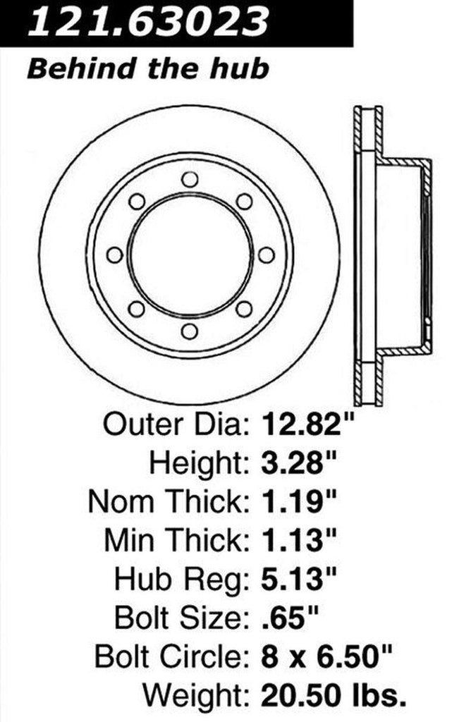 Centric Front Disc Brake Rotor for Dodge (121.63023)