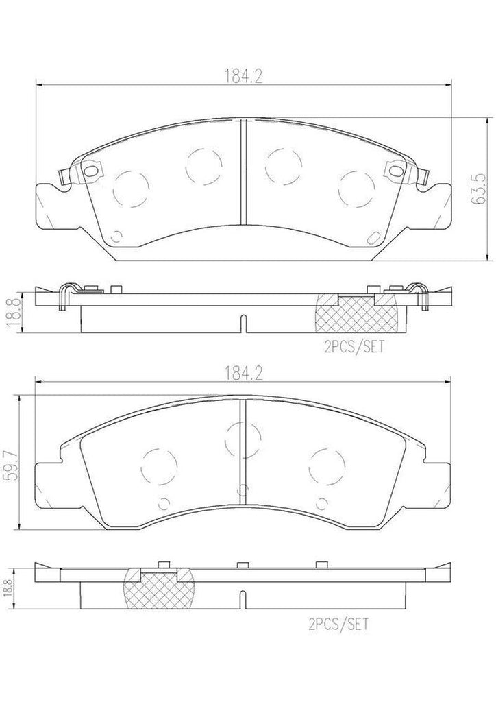 Brembo Front Disc Brake Pad Set for Tahoe, Yukon (P10065N)