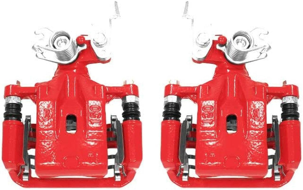 Rear S5002 Pair of High-Temp Red Powder Coated Calipers
