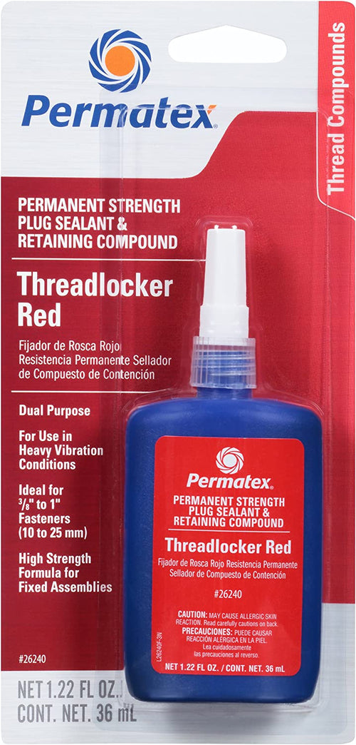 Permatex 26240-6PK Red Permanent Strength Threadlocker - 36 Ml Bottle, (Pack of 6)