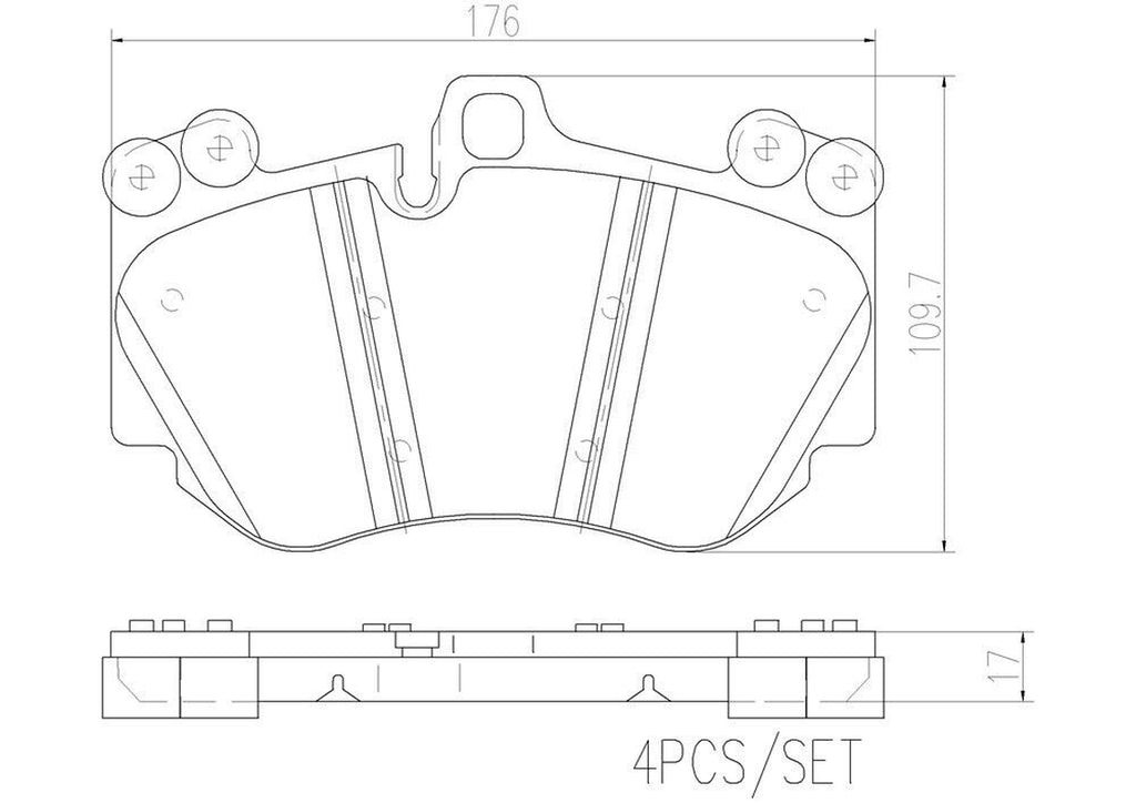 Brembo Front Disc Brake Pad Set for R8, RS5, Cayenne (P65016N)