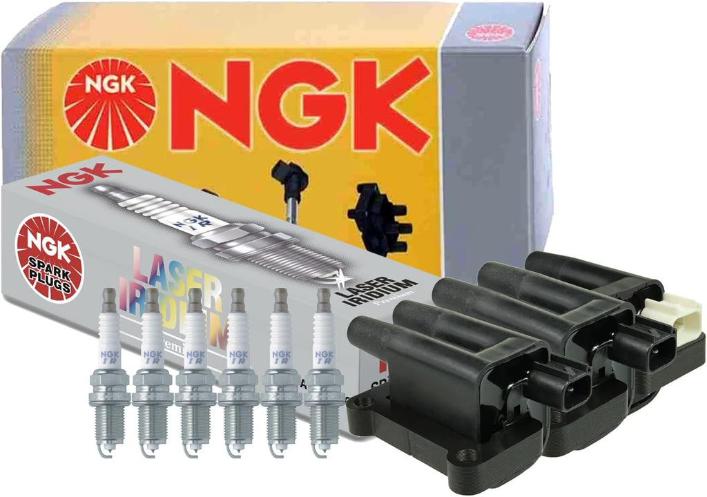 NGK DIS Ignition Coils & 6 Laser Iridium Spark Plugs Kit for Montero Sport