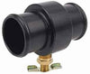 Inline Radiator Hose Drain | Made in USA | 1.5” outside Diameter | 1.25” inside Diameter | 3” Long | 1/4 “ NPT Drain Petcock | Billet Aluminum | Black Anodized | 1 per Package