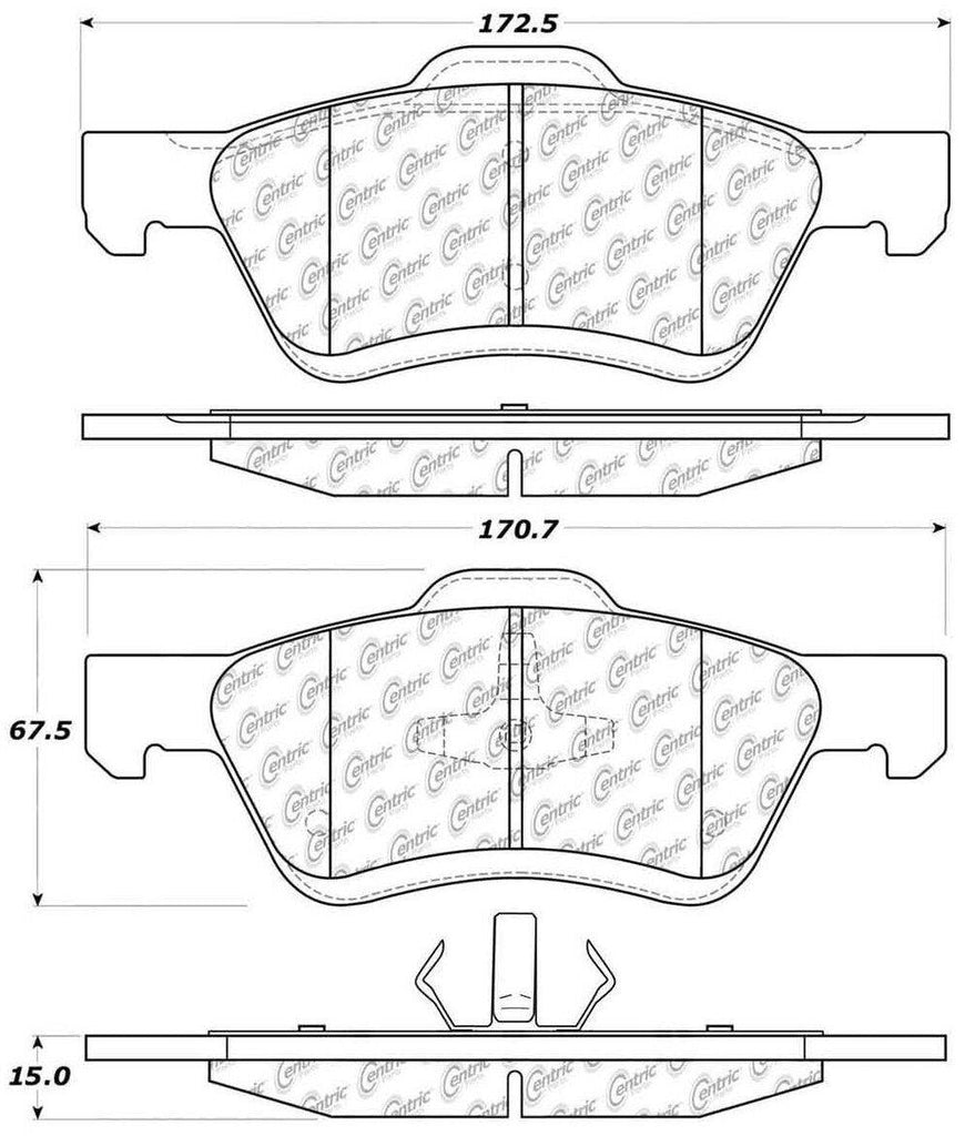 Centric Front Disc Brake Pad for Escape, Tribute, Mariner (105.10472)