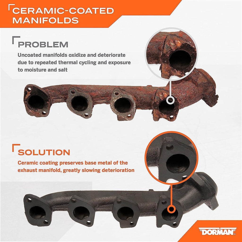 Dorman 674-694XD Passenger Side Ceramic Coated Exhaust Manifold Kit Compatible with Select Ford/Lincoln Models