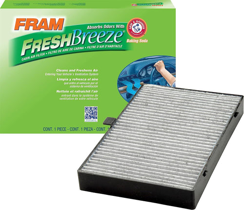 Fresh Breeze Cabin Air Filter Replacement for Car Passenger Compartment W/ Arm and Hammer Baking Soda, Easy Install, CF8714A for Select Mercedes-Benz Vehicles , White