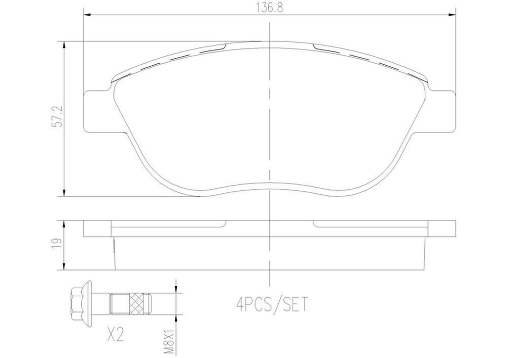 Brembo Front Disc Brake Pad Set for 12-17 500 (P23119N)