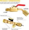 R410A Valve Core Remover Kits 7 Air Conditioning Refrigerant Angled Compact Ball Valve Compatible with SAE 1/ 4 and 5/ 16 Port R410 R32 Brass Adapter 20 Valve Cores 10 Brass Nut 270 Sealing Washer