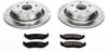 K2172 Rear Z23 Carbon Fiber Brake Pads with Drilled & Slotted Brake Rotors Kit