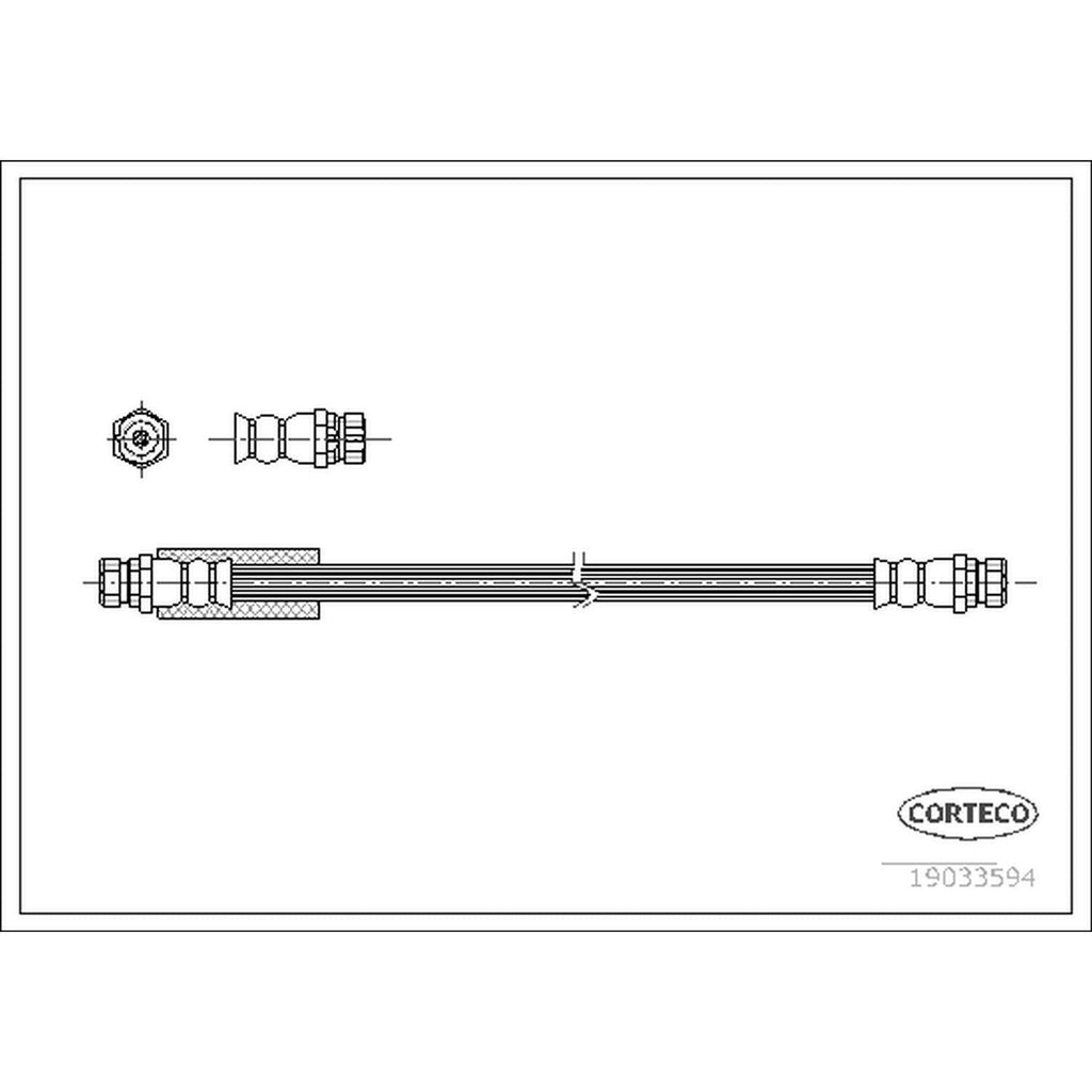 Brake Hydraulic Hose for Jetta, A3, A3 Quattro, Golf, Golf R+More 19033594
