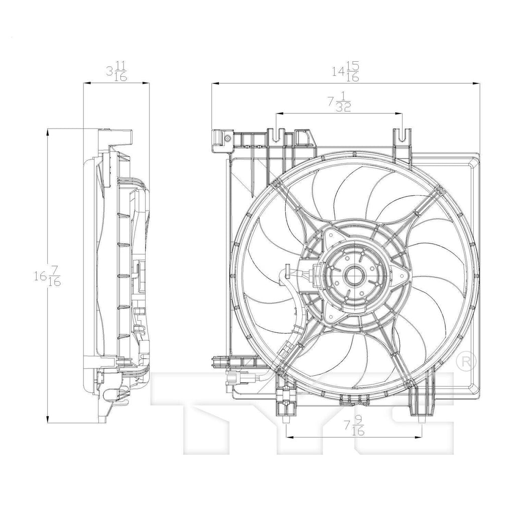 TYC Engine Cooling Fan Assembly for Subaru 601260