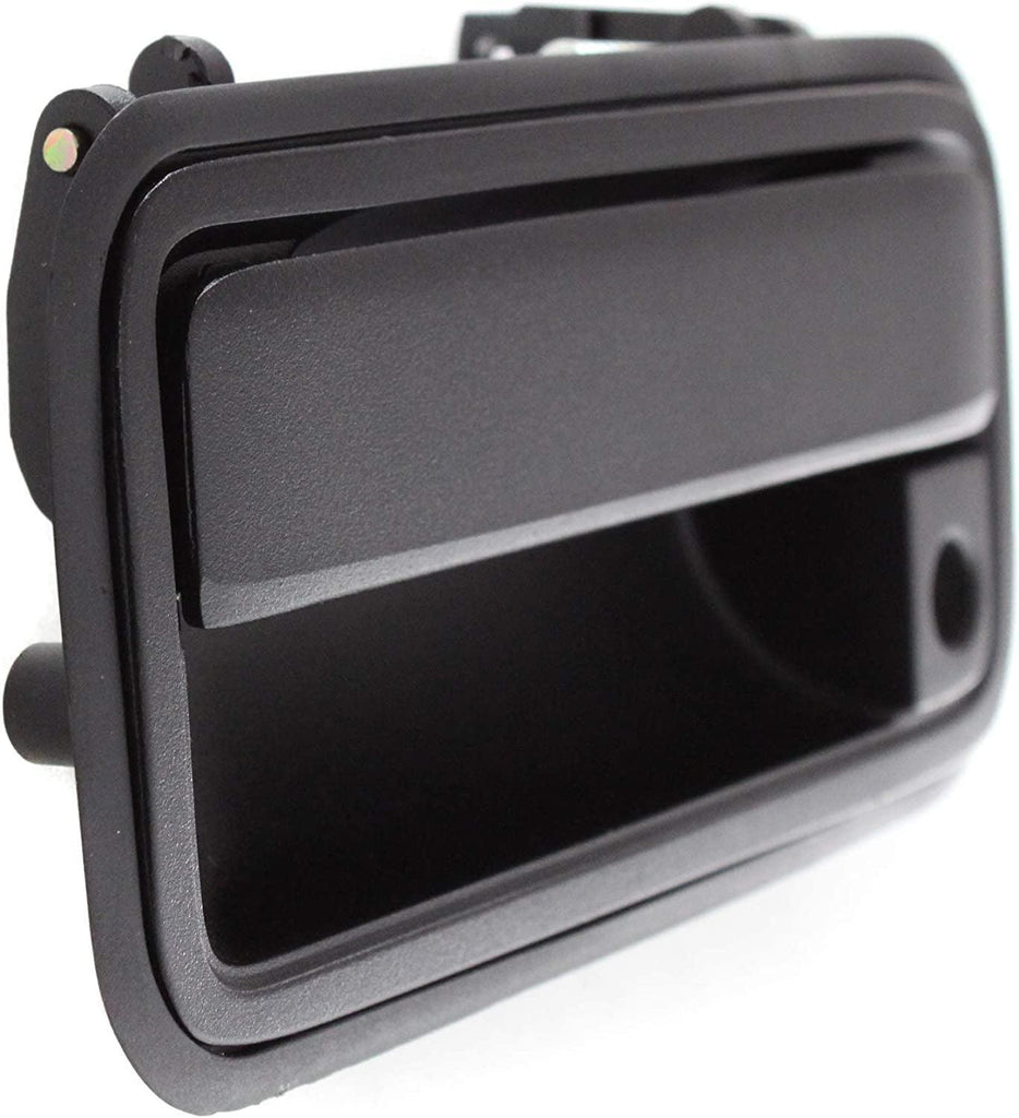 Front Exterior Door Handle Set of 2 Compatible with 1995-1999 Chevrolet C1500, Fits 1995-1999 Chevrolet C1500 Suburban Textured Black, Plastic Bezel, Metal Lever Driver Side