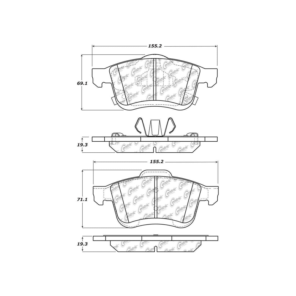 Centric Front Disc Brake Pad for Promaster City, 500L (301.17210)