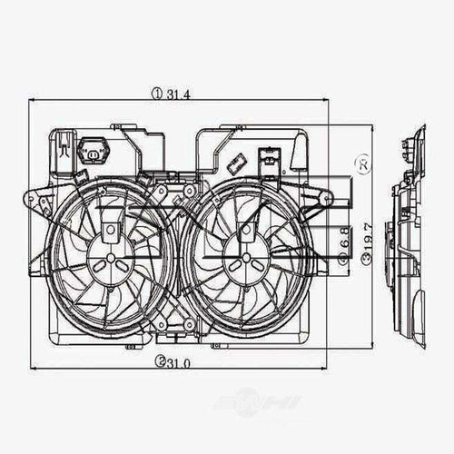 Dual Radiator and Condenser Fan Assembly