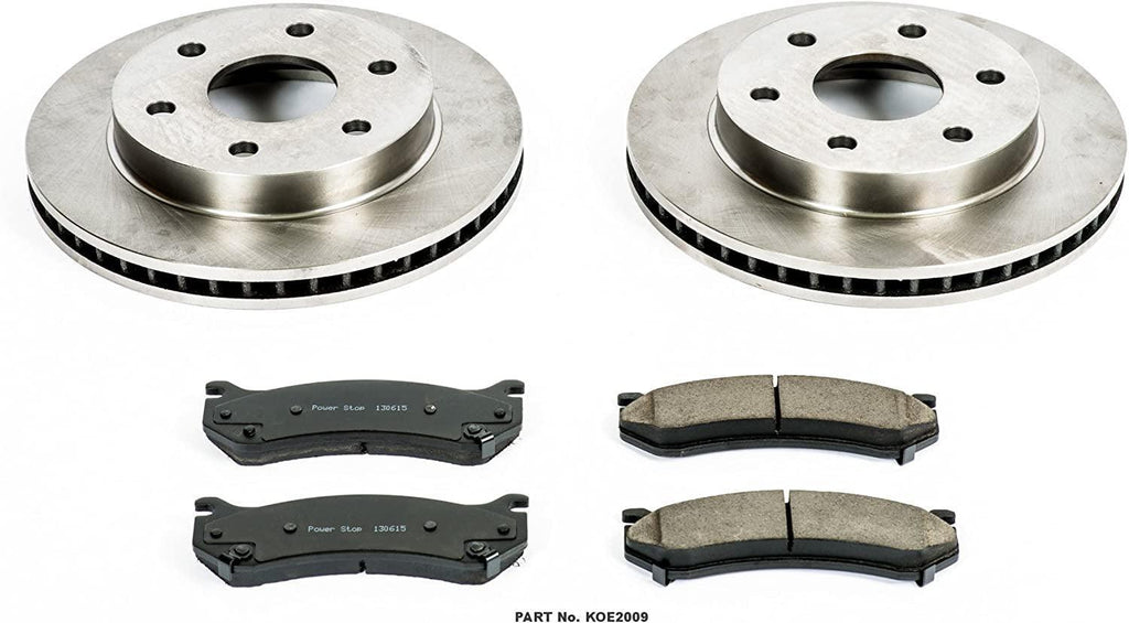 Front KOE2009 Stock Replacement Brake Pad and Rotor Kit Autospecialty