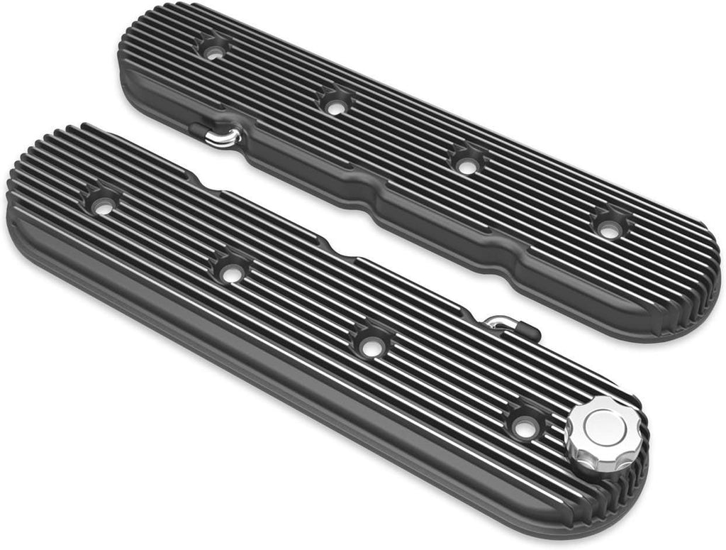 Ls Valve Covers Vintage Finned Black W/