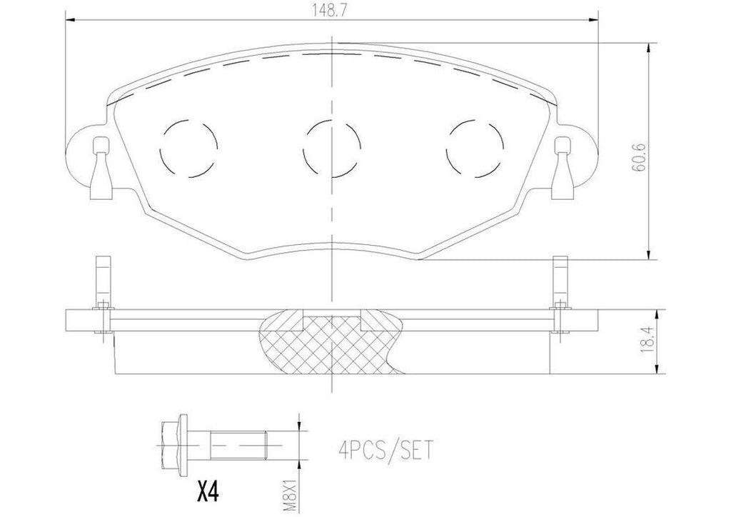 Brembo Front Disc Brake Pad Set for 02-08 Jaguar X-Type (P24060N)