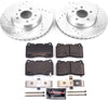 K6389 Front Z23 Carbon Fiber Brake Pads with Drilled & Slotted Brake Rotors Kit