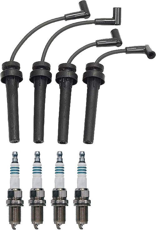 Denso Wire Set 7Mm & 4 Iridium Power Spark Plug 0.044 Kit for 2.0L 2.4L L4 DOHC