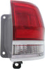 Tail Light Assembly Compatible with 2014-2018 Jeep Grand Cherokee Outer with Chrome Trim - CAPA Passenger Side