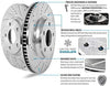 K6496 Front Z23 Carbon Fiber Brake Pads with Drilled & Slotted Brake Rotors Kit
