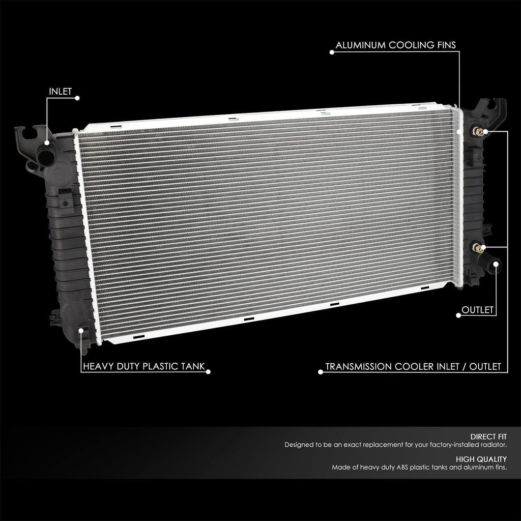 OEM-RA-13723 OE Style 1-Row Aluminum Cooling Radiator Compatible with 16-19 Silverado Sierra 1500/16-20 Escalade ESV Suburban Tahoe Yukon XL 5.3L 6.2L AT