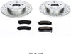 K1526 Rear Z23 Carbon Fiber Brake Pads with Drilled & Slotted Brake Rotors Kit