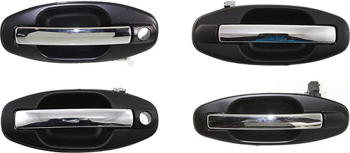 Front and Rear, Driver and Passenger Side Exterior Door Handle SET Compatible with 2001-2006 Hyundai Santa Fe