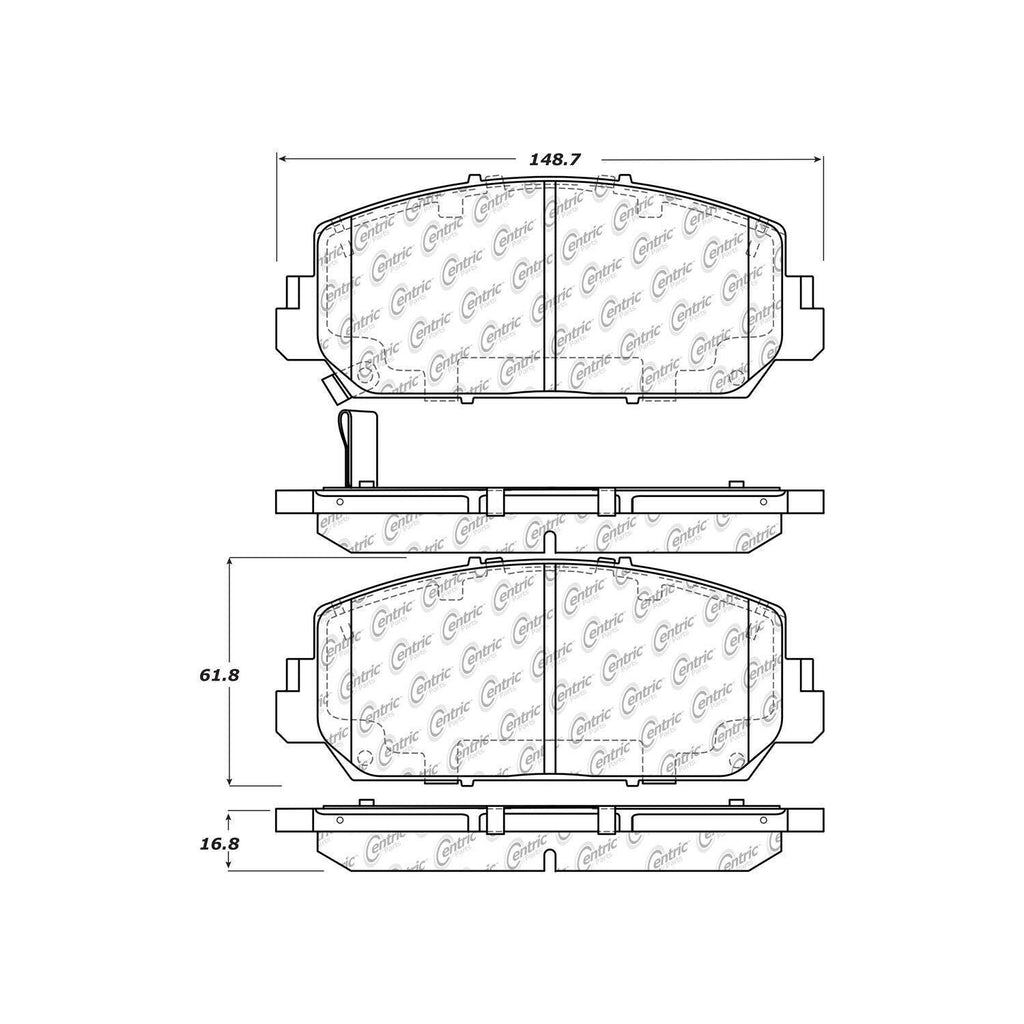 Centric Front Disc Brake Pad for ILX, RLX, Civic, RDX, Accord (301.16970)