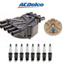 Distributor Rotor Cap & Professional .060" Spark Plugs Kit Acdelco for Chevy GMC