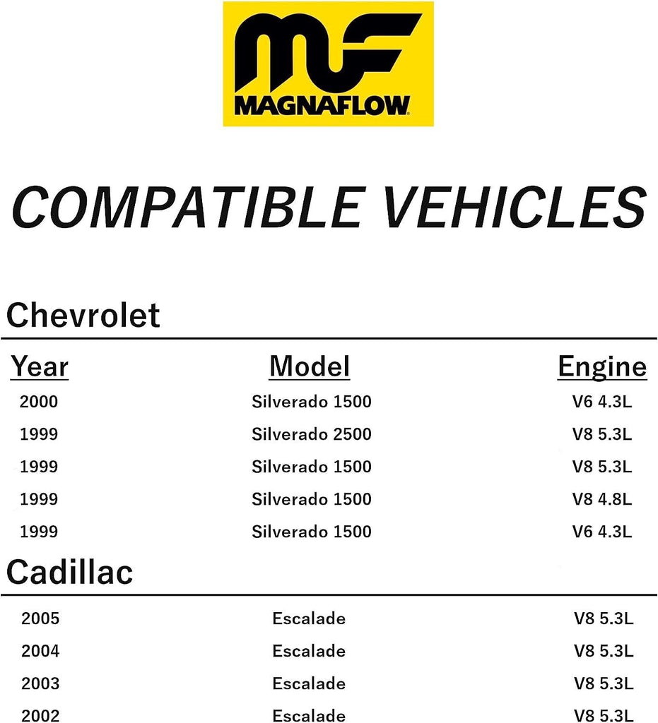 Magnaflow Direct-Fit Catalytic Converter 93419 - HM Grade, EPA Compliant - Designed for 1999-2006 Chevrolet Silverado 1500, 2000-2006 Chevrolet Tahoe