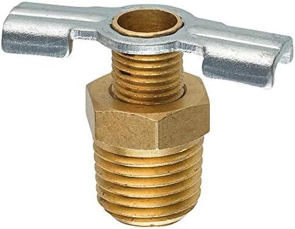 DCF-14C Brass Back Seating Drain Cock, Male (1/4 NPT), 1/Card