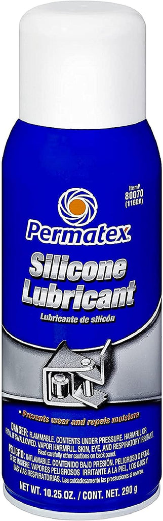 Permatex 80070 Silicone Spray Lubricant, 10.25 Oz. Net Aerosol Can, 2 Pack