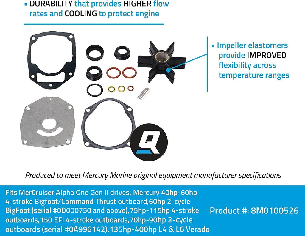 8M0100526 Water Pump Repair Kit for Mercury or Mariner Outboards and Mercruiser Stern Drives