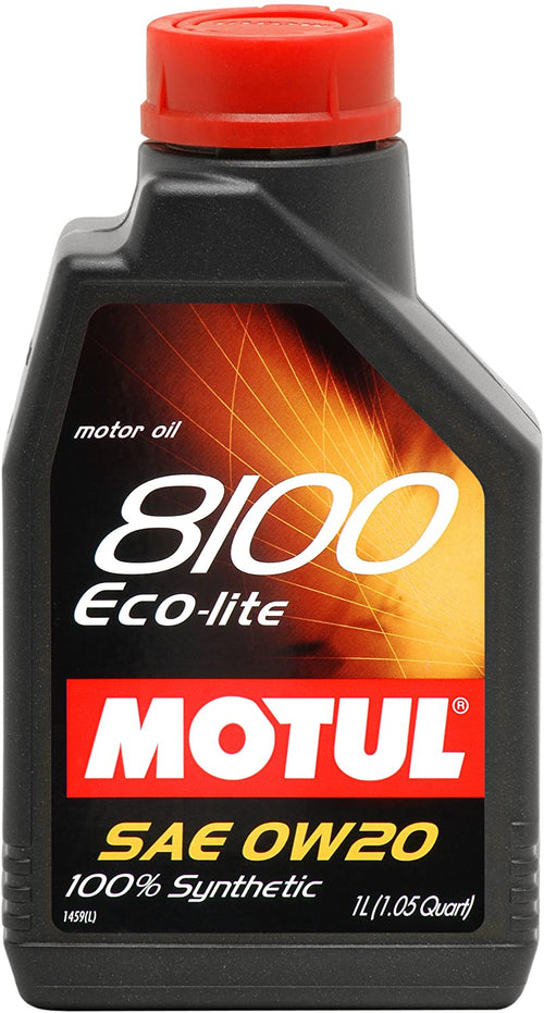 Motul 841211 8100 Eco-lite 0W-20 Synthetic Ester-Based Gasoline Engine Oil - 1 Liter Bottle