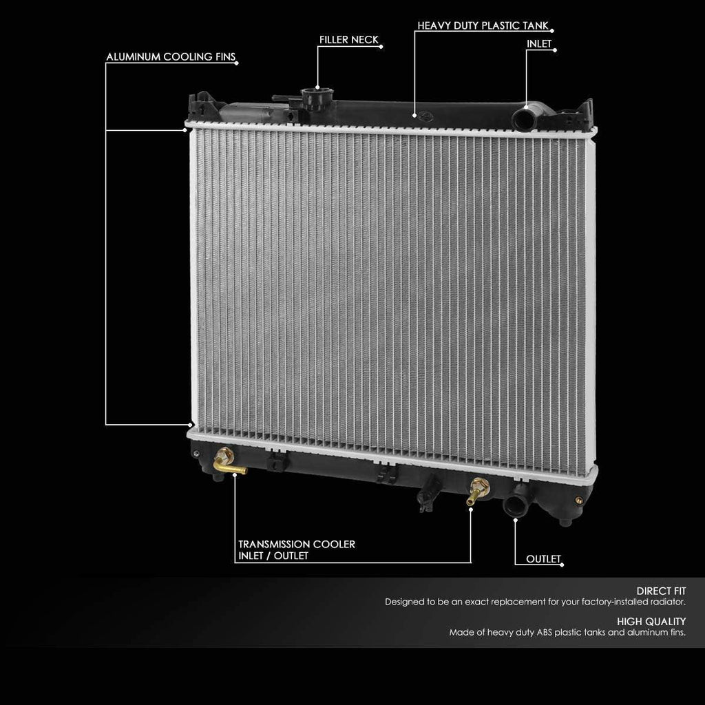 OEM-RA-1864 1-Row OE Style Aluminum Cooling Radiator Compatible with 92-98 Sidekick/Tracker AT, 19-3/16" W X 16-13/16" H X 1-1/4" D, 1-1/8" Inlet, 1-1/8" Outlet