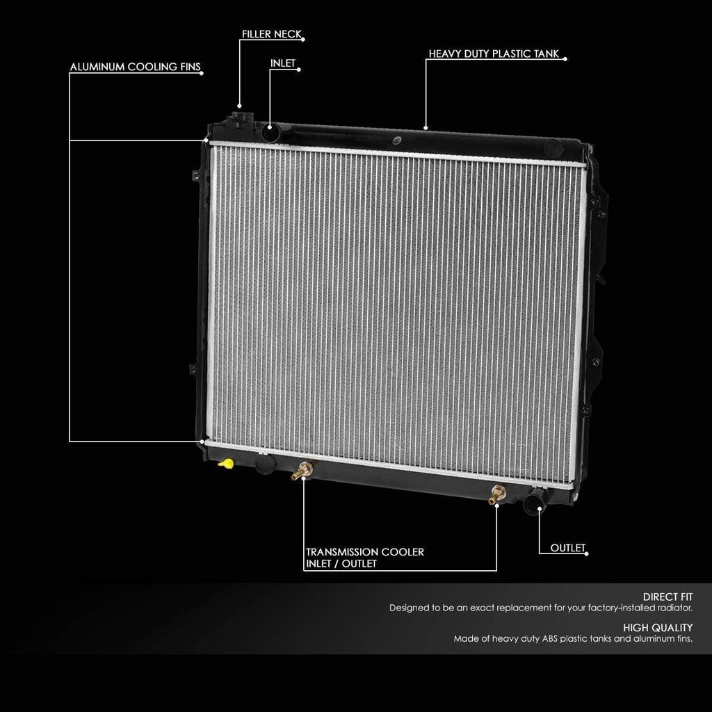 OEM-RA-2321 OE Style Aluminum Cooling Radiator Replacement Compatible with 00-06 Tundra AT, 27-3/8" W X 22-5/8" H X 1-7/16" D, 1-1/2" Inlet, 1-1/2" Outlet