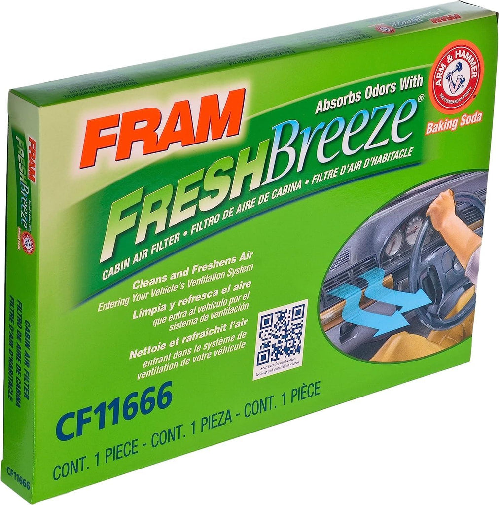 Fresh Breeze Cabin Air Filter Replacement for Car Passenger Compartment W/ Arm and Hammer Baking Soda, Easy Install, CF11666 for Select Hyundai Vehicles