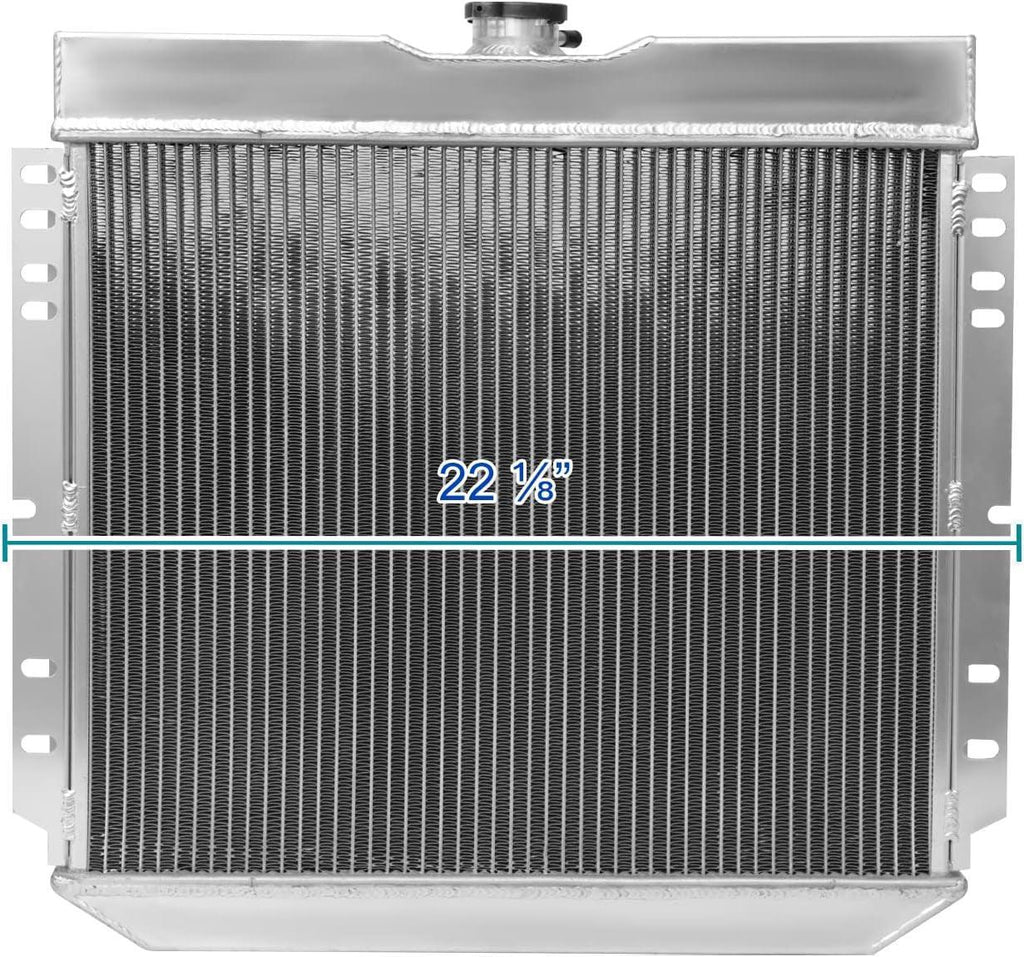 3 Core Manual Transmission 20" Passenger/Right Side Radiator Compatible with Ford Mustang/Falcon V8 1967-1970