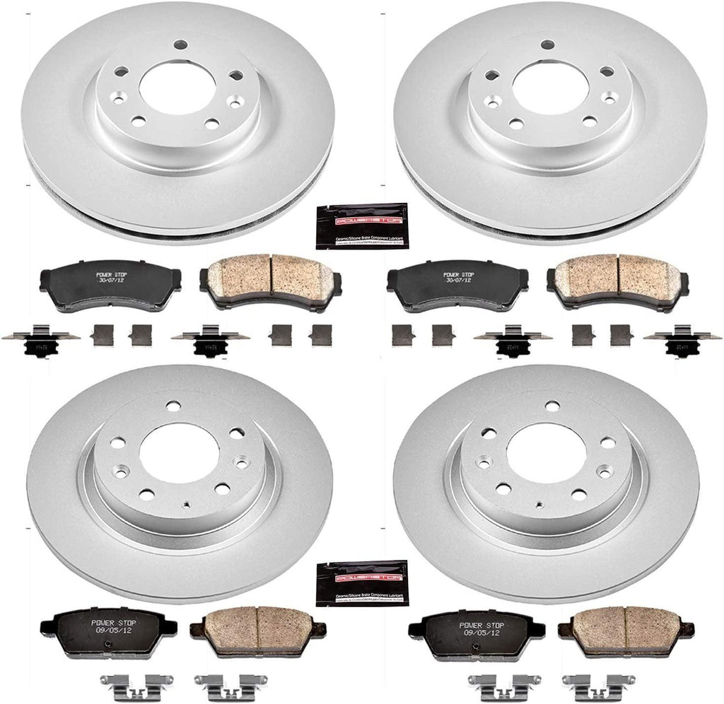 CRK200 Coated Brake Rotor & Ceramic Brake Pads- Front & Rear
