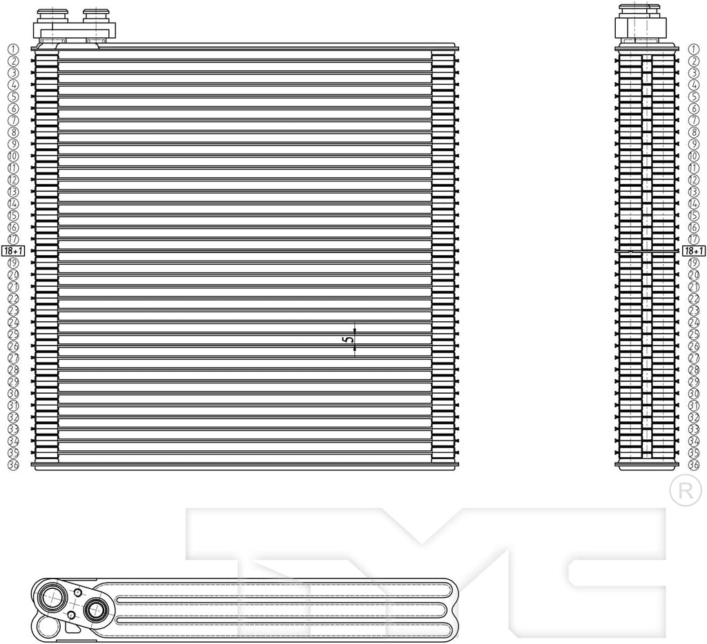 96036 Heater Core Compatible with 1966-1972 Ford F- Series Pickup (Hvy Dty)